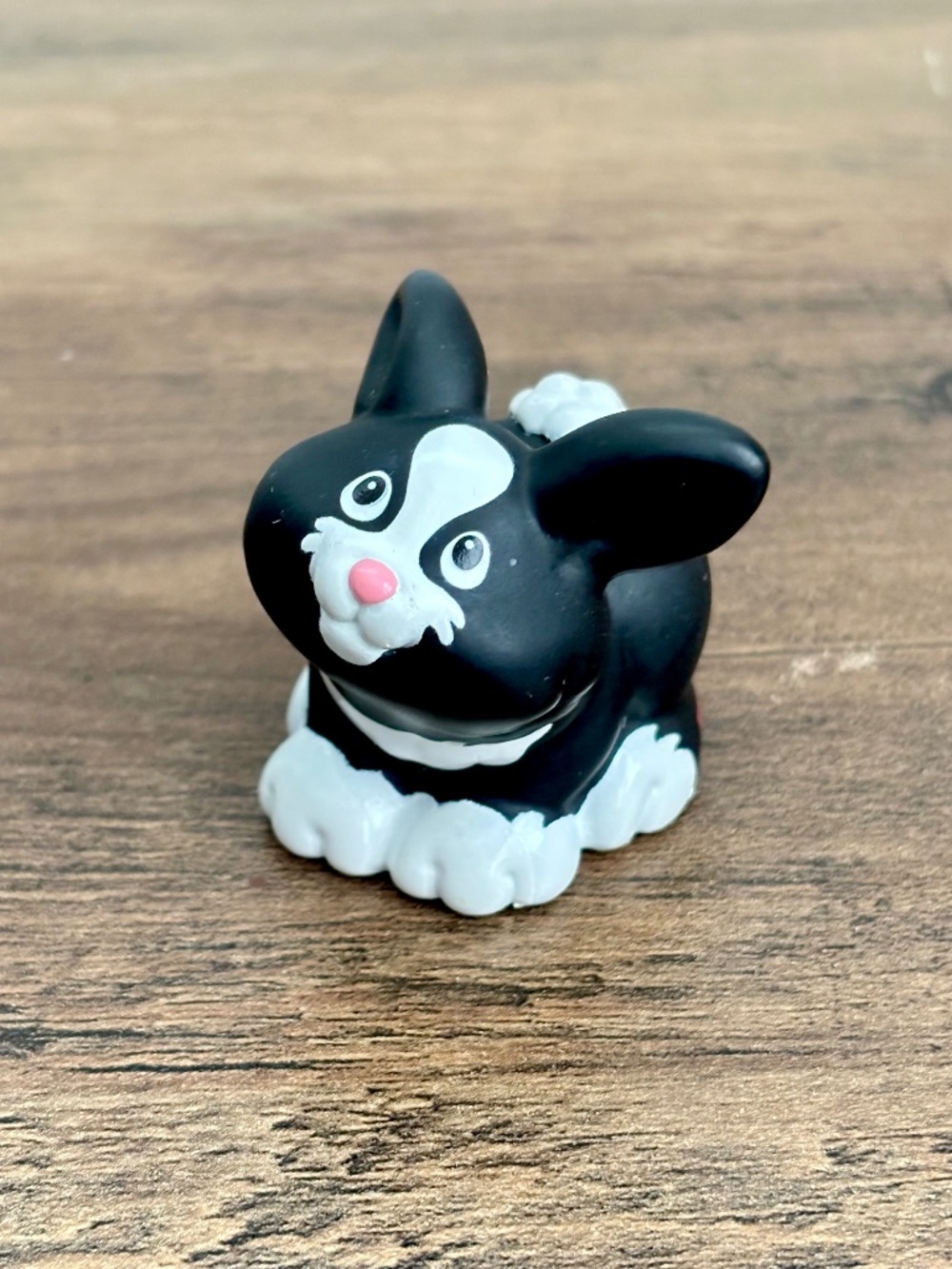 Fisher Price Little People BLACK & WHITE BUNNY RABBIT Farm Easter Ark Zoo 1998